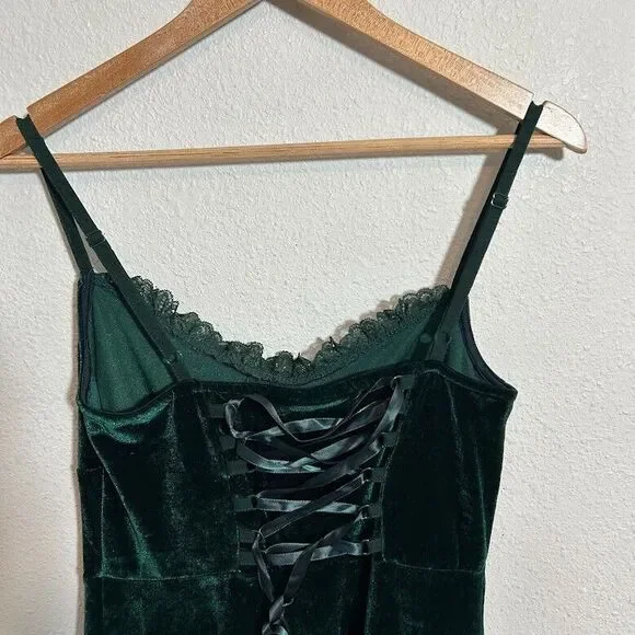 Killstar Moonstruck Velvet Skater Dress M Green - Picture 6 of 11